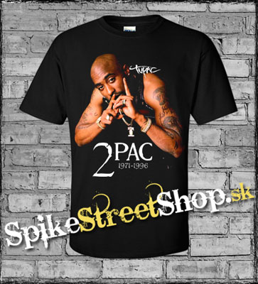 2 PAC - 1971-1996 - čierne pánske tričko (-80%=VÝPREDAJ)