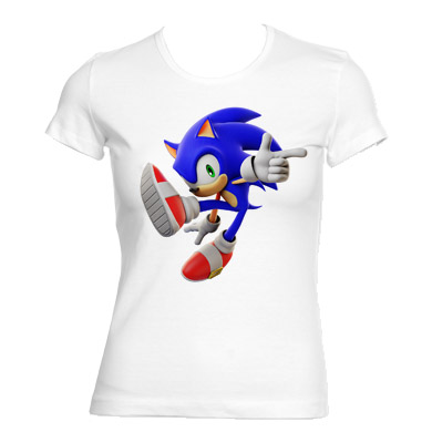 SONIC THE HEDGEHOG - Ježko Sonic - biele dámske tričko (-60%=VÝPREDAJ)