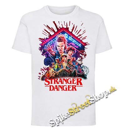 STRANGER THINGS - Stranger Danger Portrait - biele detské tričko (-80%=VÝPREDAJ)