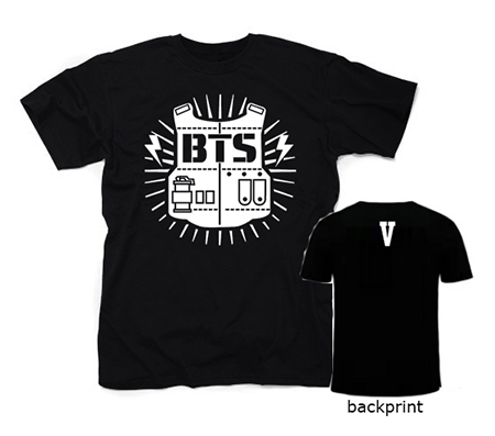 BTS - BANGTAN BOYS - Logo Design & V - pánske tričko (-50%=VÝPREDAJ)