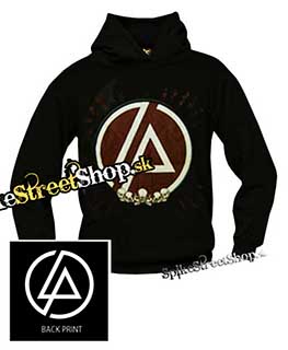 LINKIN PARK - Brown Logo & Skulls - pánska mikina
