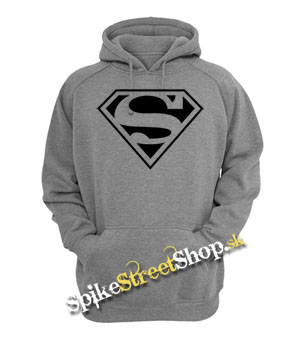 SUPERMAN - Logo - šedá pánska mikina (-40%=VÝPREDAJ)