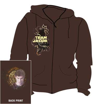 TWILIGHT - NEW MOON - Team Jacob Rever - hnedá mikina na zips