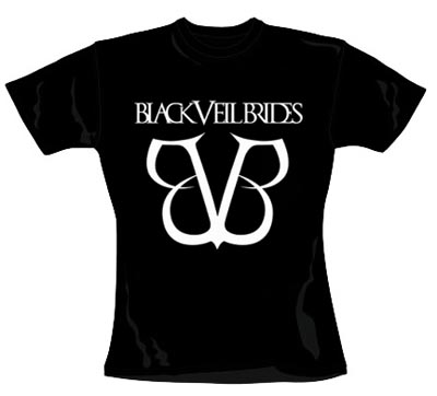 BLACK VEIL BRIDES - biele logo - čierne dámske tričko (-60%=VÝPREDAJ)
