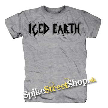 ICED EARTH - Logo - sivé pánske tričko (-70%=VÝPREDAJ)
