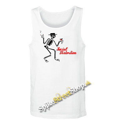 SOCIAL DISTORTION -  Mens Vest Tank Top - biele (-60%=VÝPREDAJ)