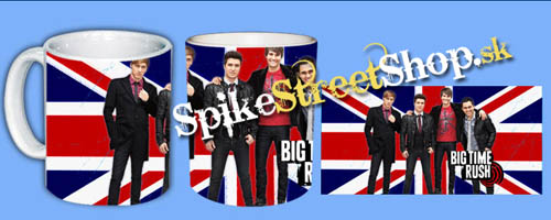 Hrnček BIG TIME RUSH - UK Flag & Band (Výpredaj)