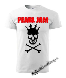 PEARL JAM - Skull - biele pánske tričko (-60%=VÝPREDAJ)