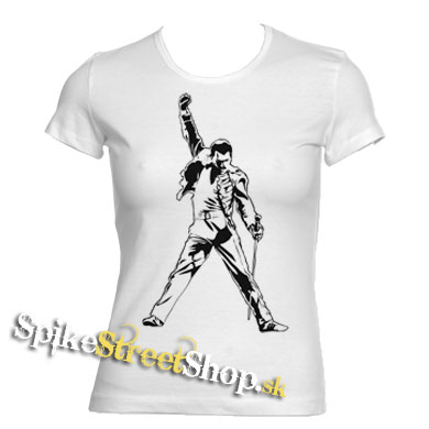 FREDDIE MERCURY - Portrait - biele dámske tričko (-60% Výpredaj)
