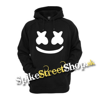 MARSHMELLO - B&W Smile - čierna pánska mikina (-80%=VÝPREDAJ)