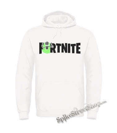 Biela detská mikina FORTNITE Season 7 - Rick Sanchez Logo