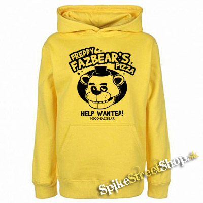 FIVE NIGHTS AT FREDDY'S - Freddy Fazbear's Pizza - žltá detská mikina