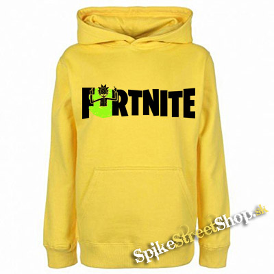 FORTNITE Season 7 - Rick Sanchez Logo - žltá detská mikina