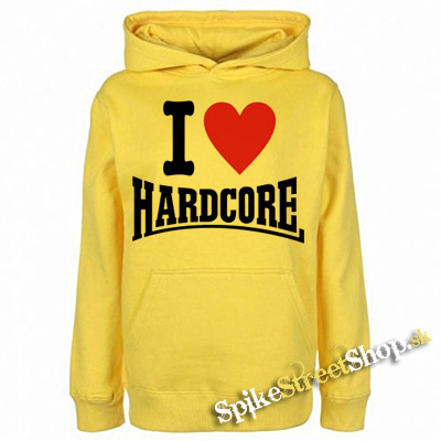 I LOVE HARDCORE - žltá detská mikina