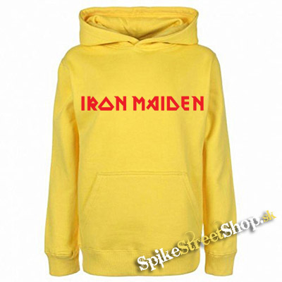 IRON MAIDEN - Red Logo - žltá detská mikina