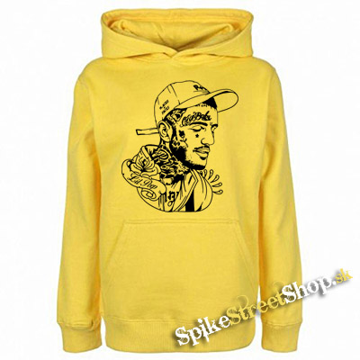 LIL PEEP - Cry Baby Portrait - žltá detská mikina