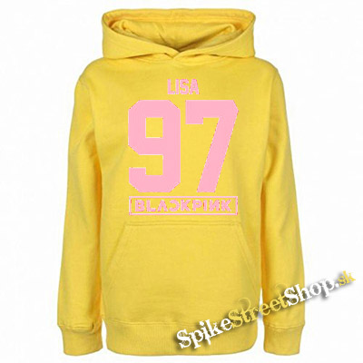 BLACKPINK - LISA 97 - Pink Number Years - žltá detská mikina