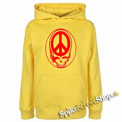 PEACE SKULL - žltá detská mikina