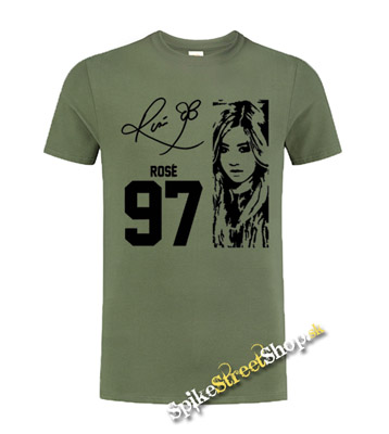 BLACKPINK - Rosé 97 Poster Signature - olivové pánske tričko