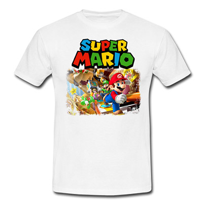 SUPER MARIO - Motive Run - biele pánske tričko