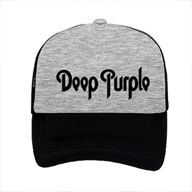 DEEP PURPLE - Black Logo - šedočierna sieťkovaná šiltovka model "Trucker"