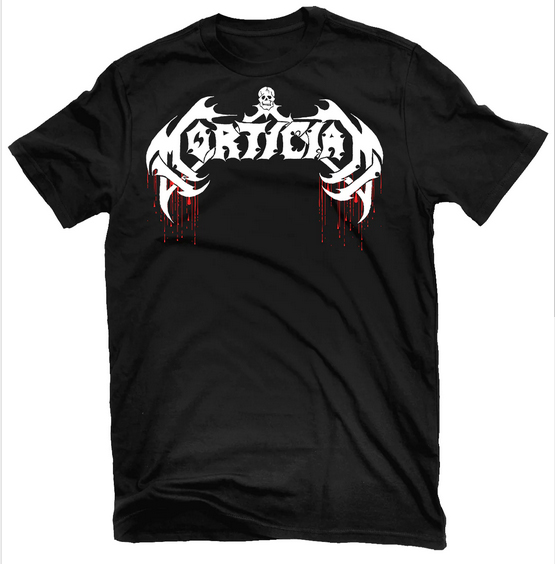 MORTICIAN - Logo Red White - čierne detské tričko