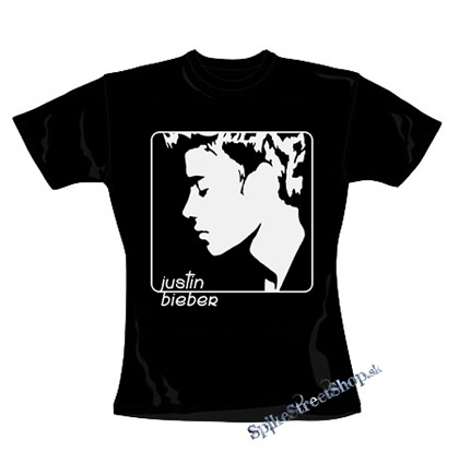 JUSTIN BIEBER - Logo & Portrait 2 - čierne dámske tričko