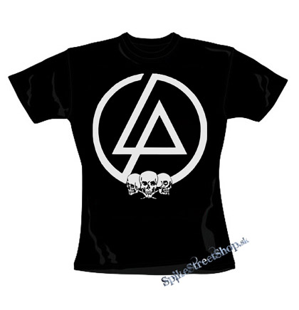 LINKIN PARK - Logo & Skulls - čierne dámske tričko