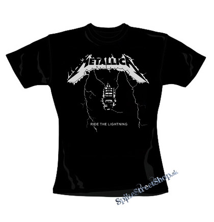 METALLICA - Ride The Lightning White - čierne dámske tričko