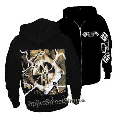 MACHINE HEAD - Logo - čierna pánska mikina na zips