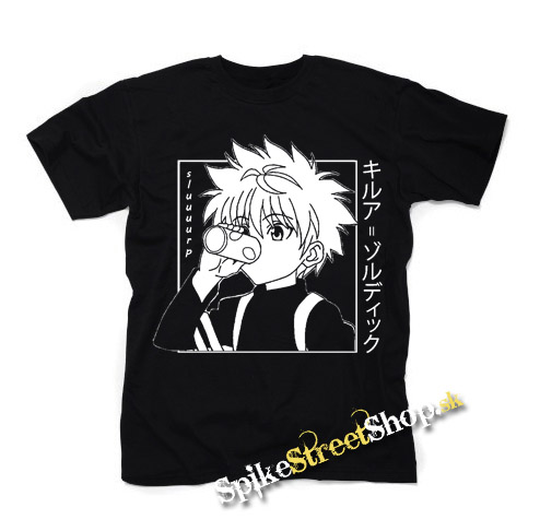 HUNTER X - Killua Manga Anime Portrait - čierne detské tričko