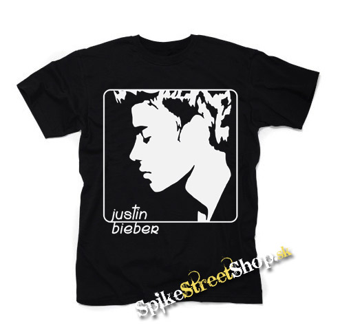JUSTIN BIEBER - Logo & Portrait - Motive 2 - čierne detské tričko