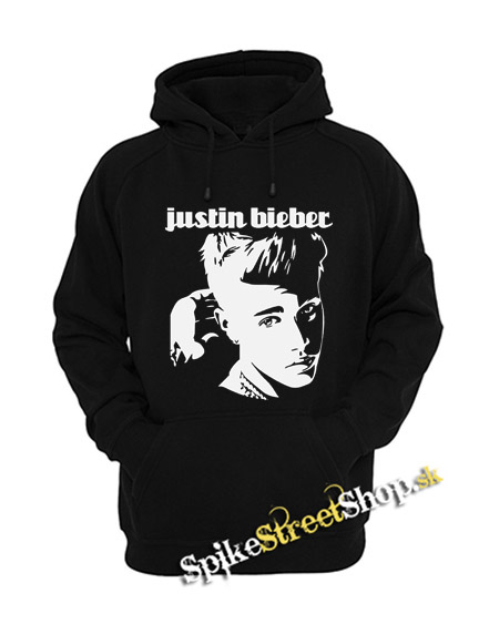 JUSTIN BIEBER - Logo & Portrait - čierna pánska mikina
