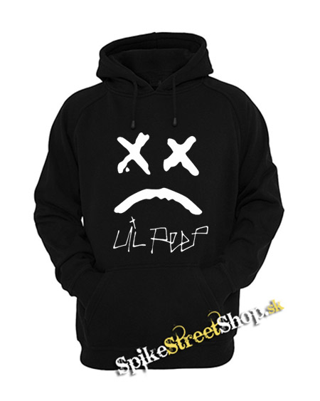 LIL PEEP - Sad Face And Logo - čierna pánska mikina