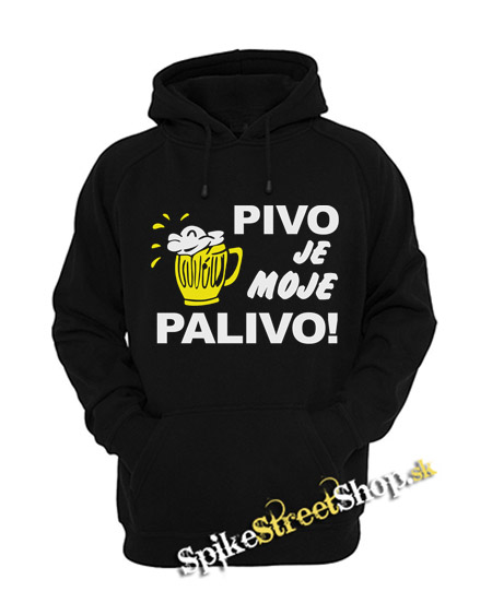 PIVO JE MOJE PALIVO - čierna pánska mikina