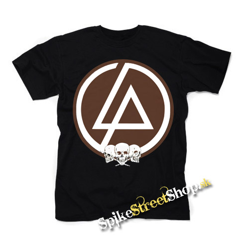 LINKIN PARK - Brown Logo & Skulls - pánske tričko