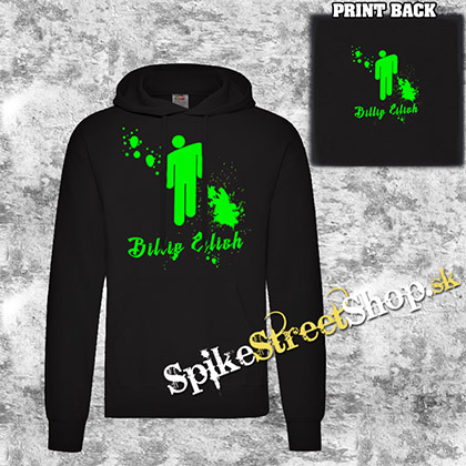 BILLIE EILISH - Green Logo - čierna pánska mikina 