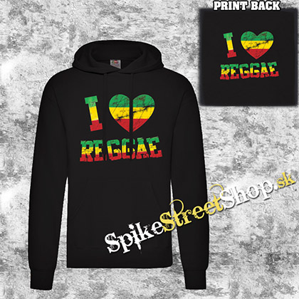 I LOVE REGGAE - čierna pánska mikina 