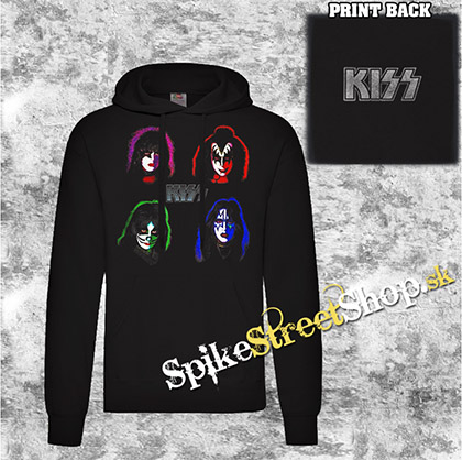 KISS - Faces - čierna pánska mikina 