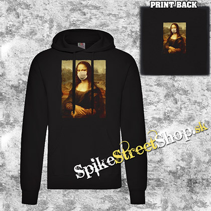 MONA LISA - Virus Mask - čierna pánska mikina 