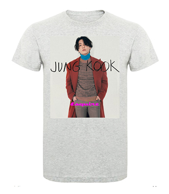 JUNGKOOK - Esquire Poster - šedé pánske tričko