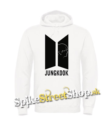 JUNGKOOK - BTS Logo Portrait - biela pánska mikina