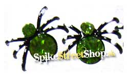 Náušnica PAVÚK - Zelený