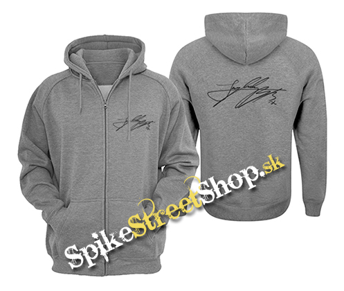 JUNGKOOK - Signature - šedá pánska mikina na zips