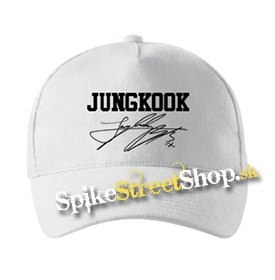 JUNGKOOK - Logo & Signature - biela šiltovka (-30%=AKCIA)