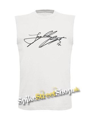 JUNGKOOK - Signature - biele pánske tričko bez rukávov