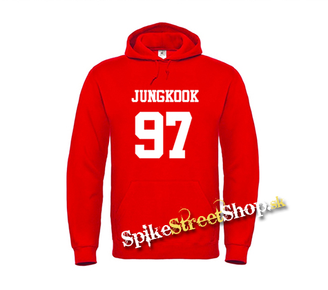 JUNGKOOK - 97 - červená pánska mikina
