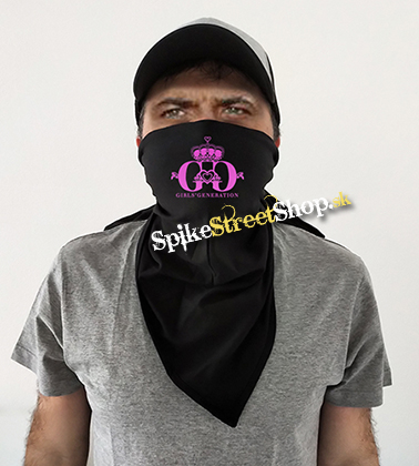 GIRLS' GENERATION - Pink Logo - čierna bavlnená šatka na tvár