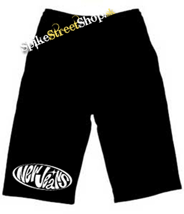 Kraťasy NEWJEANS - Logo - Voľné sieťované čierne letné šortky