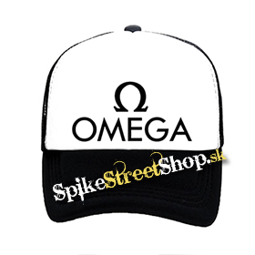OMEGA - Hardrock Magyar Band Logo - čiernobiela sieťkovaná šiltovka model "Trucker"